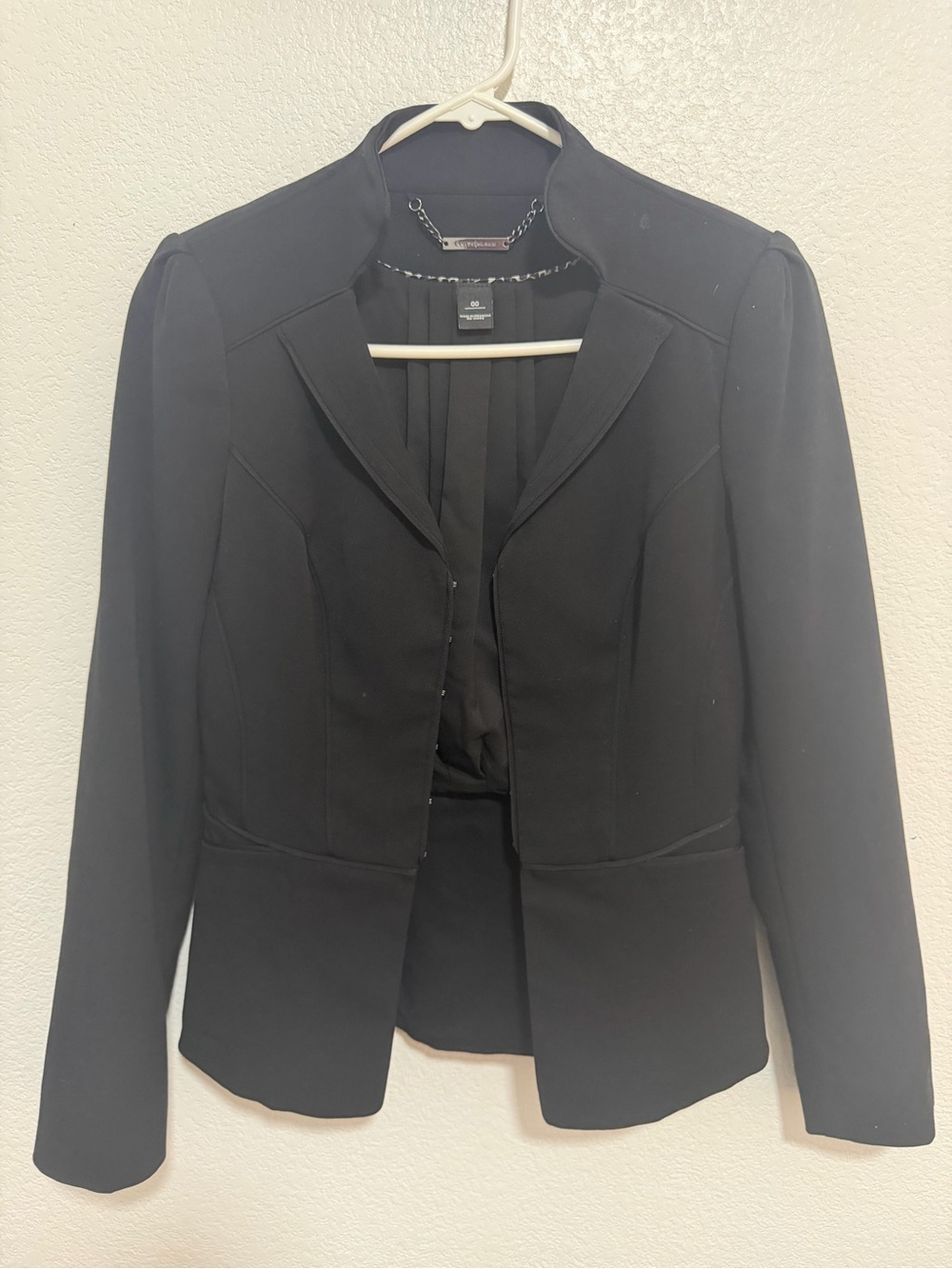 White House Black Market Black Fitted Open-Front Blazer